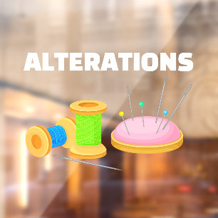 Dry Cleaners Tailor Seamstress Alterations  Window Cling