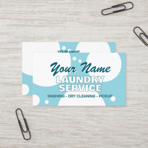 Dry cleaning laundry service laundromat business card