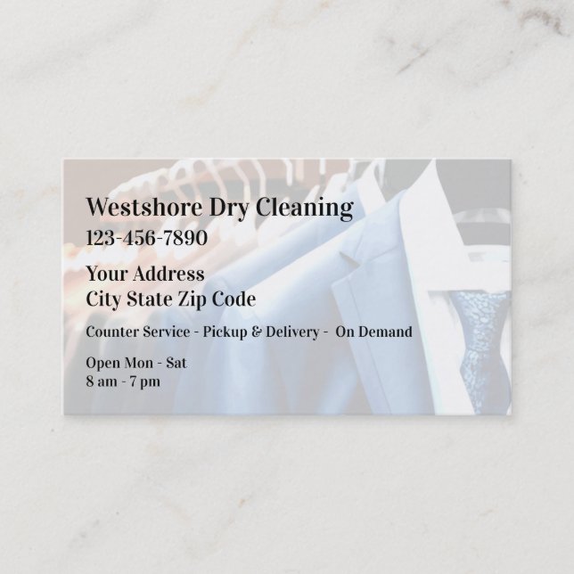 Dry Cleaning Store Business Cards (Front)
