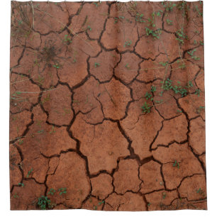 dry, cracked ground shower curtain