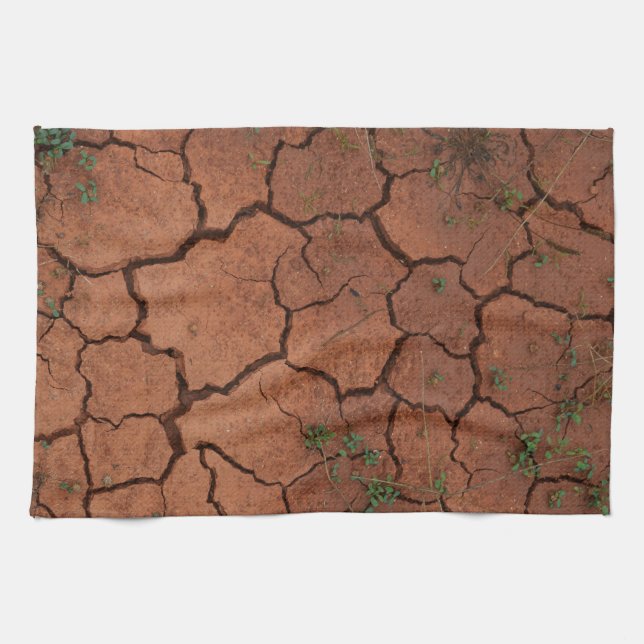 dry, cracked ground tea towel (Horizontal)