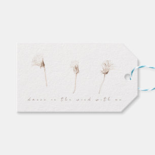 Dry dandelions ink drawing gift tag