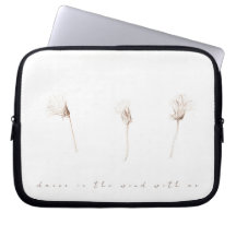 Dry dandelions ink drawing laptop sleeve