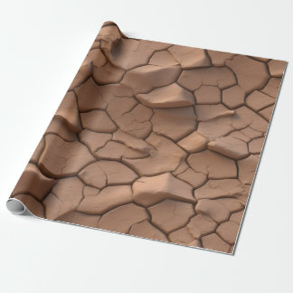 Dry desert cracks sand pattern wrapping paper