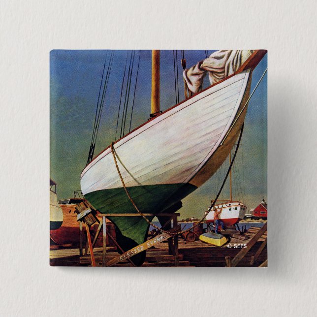 Dry Dock by John Atherton 15 Cm Square Badge (Front)