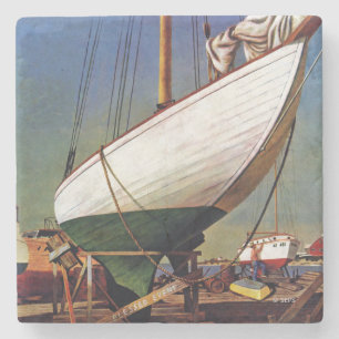 Dry Dock by John Atherton Stone Coaster