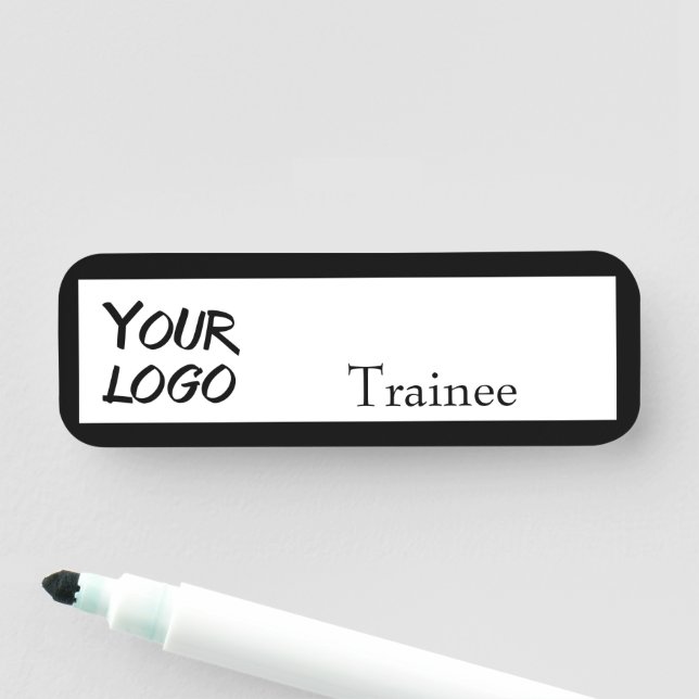 Dry Erase Business Customisable Trainee Logo Name Tag (In Situ)
