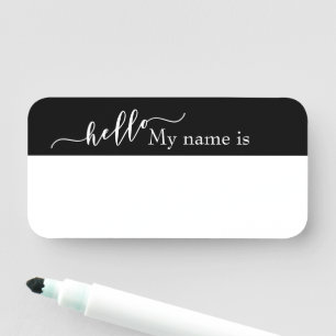 Dry Erase Hello Customisable Reusable Handwritten Name Tag