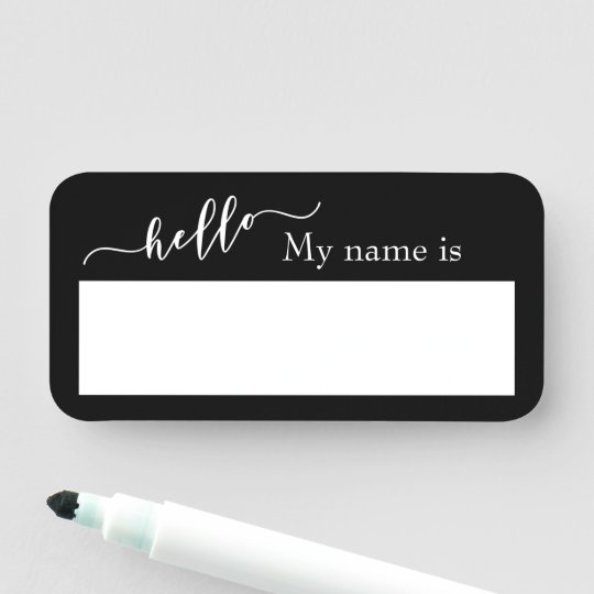 Dry Erase Hello Customisable Reusable Name Tag Zazzle.co.uk