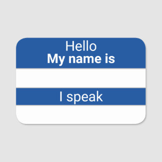 Dry Erase Language Name Tag