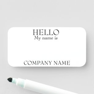 Dry Erase Reusable Customisable Hello My Name  Tag