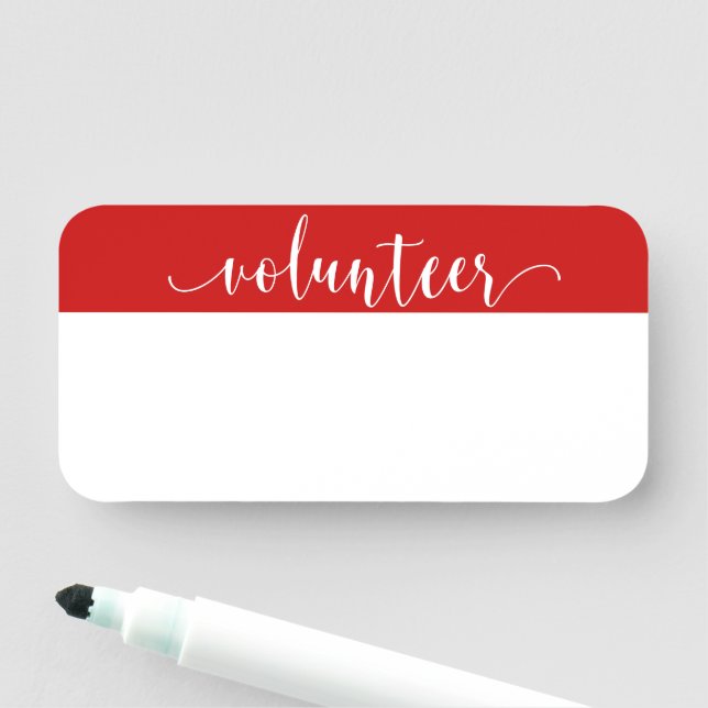 Dry Erase Volunteer Script Customisable Reusable Name Tag (In Situ)