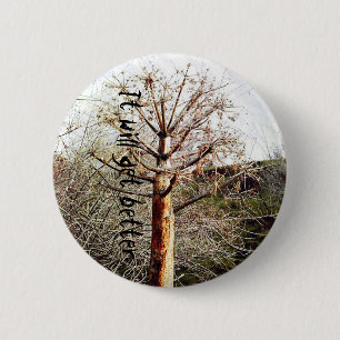 Dry Ferula Plant 6 Cm Round Badge