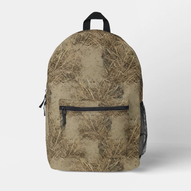 Dry Field & Brush | Khaki Prairie Hunter Camo Printed Backpack (Front)