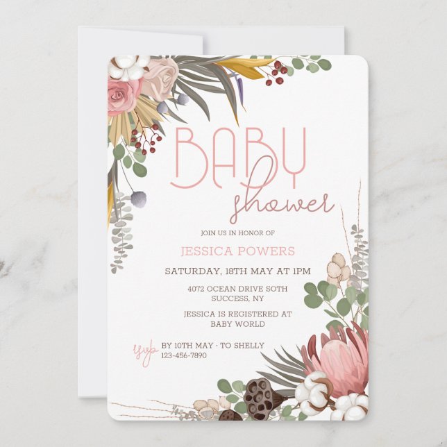 Dry Flowers Medley Invitation (Front)