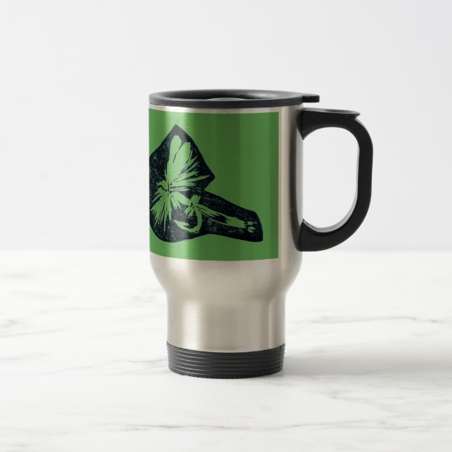 "Dry Fly Green - Cruel Trout" Fly Fishing Mug (Right)