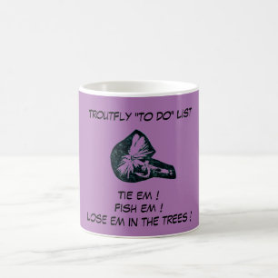 "Dry Fly Purple - Trout Fly "To Do List" Mug