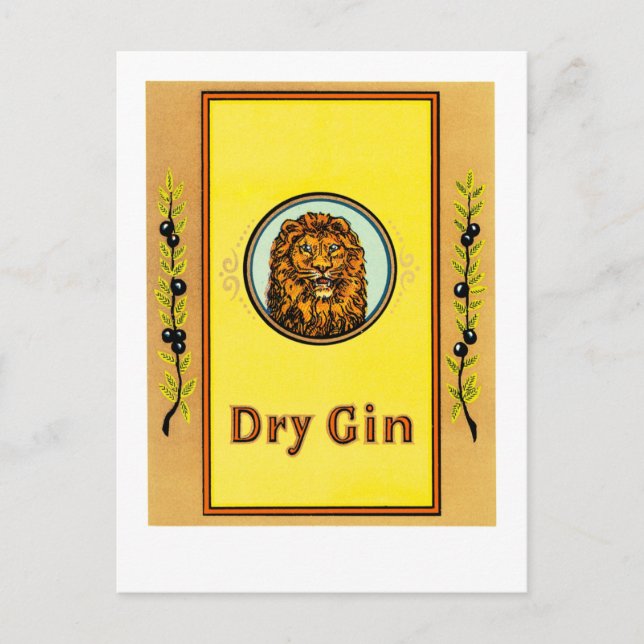 Dry Gin Lion Postcard (Front)