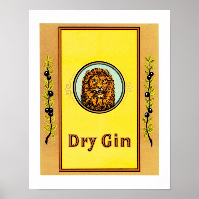 Dry Gin Lion Poster (Front)