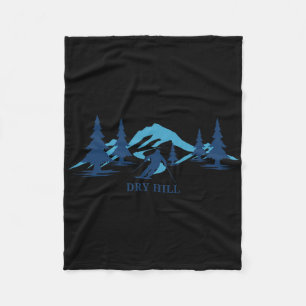 Dry Hill New York Ski Resort Skiing Skier  Fleece Blanket