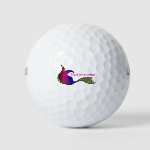 Dry Is Not An Option multi-coloured mermaid tail Golf Balls