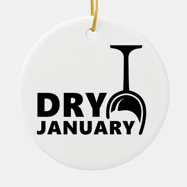 Dry january, één maand geen alcohol te drinken  ceramic tree decoration (Front)