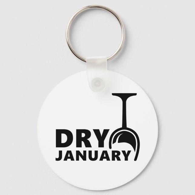 Dry january, één maand geen alcohol te drinken  key ring (Front)