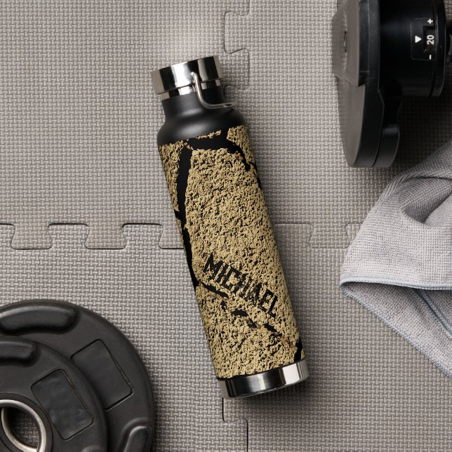 Dry land cracked earth drought Cool Your name Water Bottle (Gym)