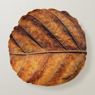 Dry leaf: natural texture background. round cushion