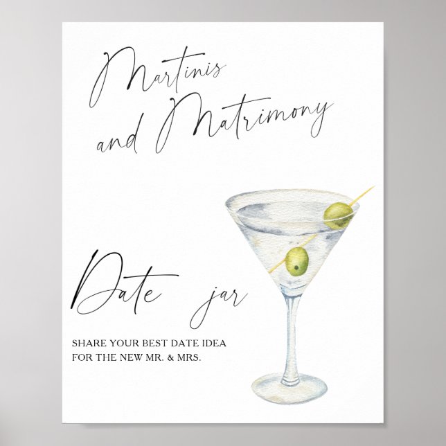 Dry Martini Bridal shower Date night ideas Poster (Front)