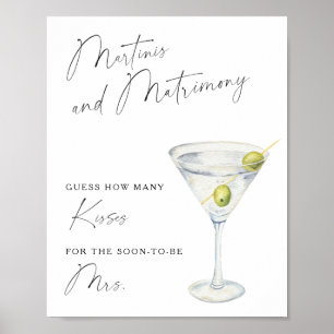 Dry Martini Bridal shower How many kisses Poster