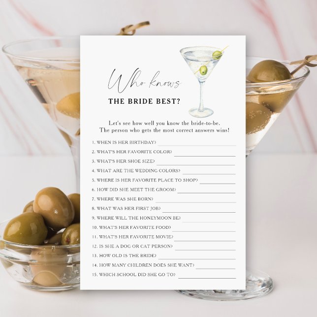 Dry Martini Who knows the bride best (Creator Uploaded)