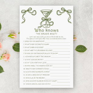 Dry Martini Who knows the bride best