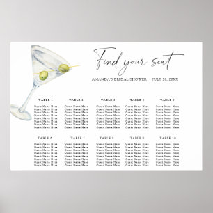 Dry Martinis Cocktail Wedding seating chart