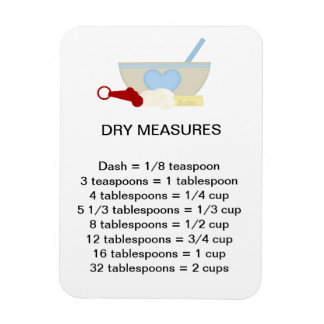 Dry Measure Equivalents Flexi Magnet
