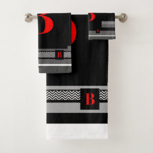 Dry Off With Monogram B Black Bath Towel Set