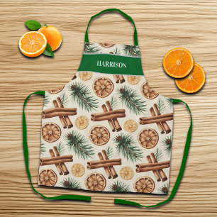 Dry Oranges Cinnamon Sticks Fir Branches Apron