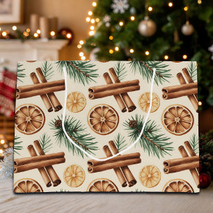 Dry Oranges Cinnamon Sticks Fir Branches Large Gift Bag
