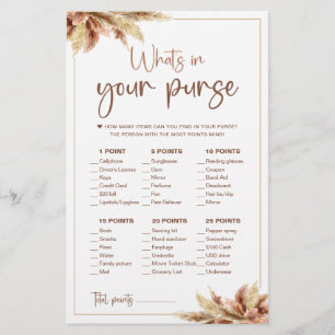 Dry Pampas Grass What's In Your Purse Game