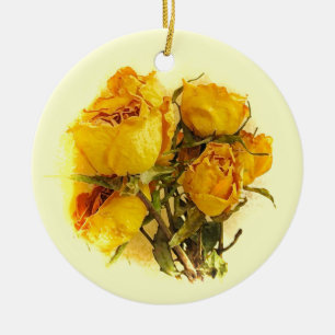 Dry Roses Ceramic Tree Decoration