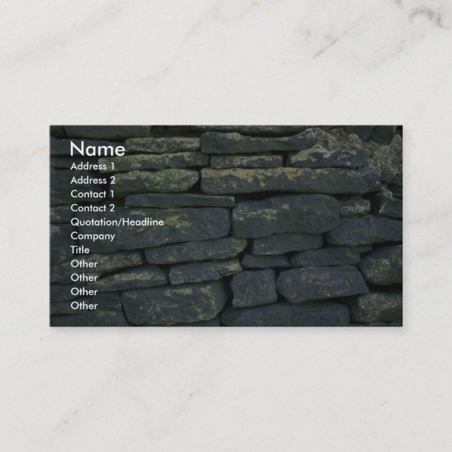 Dry stone wall business card (Front)