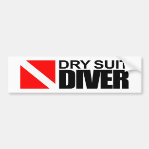 Dry Suit Diver Bumper Sticker
