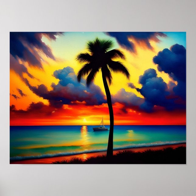 Dry Tortugas, Key West sunset, Florida Keys Poster (Front)