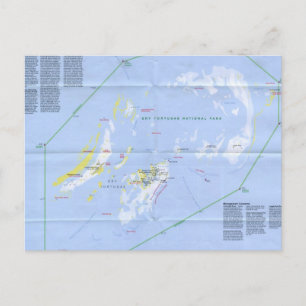 Dry Tortugas Map Postcard