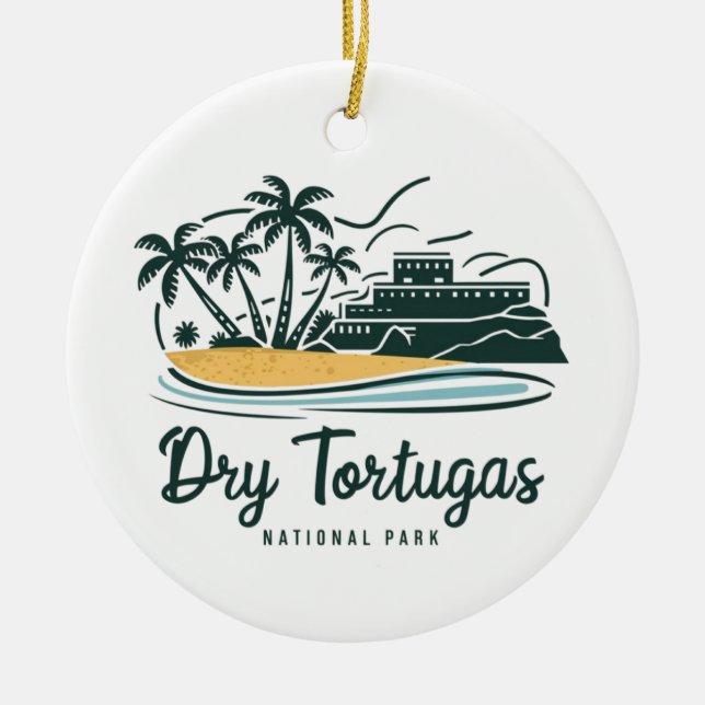 Dry Tortugas National Park Ceramic Tree Decoration (Front)