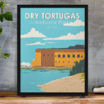 Dry Tortugas National Park Florida Fort Vintage Poster<br><div class="desc">Dry Tortugas vector artwork design. The park comprises 7 islands,  plus protected coral reefs. Garden Key is home to beaches and the 19th-century Fort Jefferson.</div>