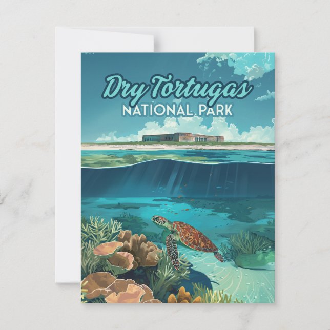 Dry Tortugas National Park Florida Turtle Card (Front)