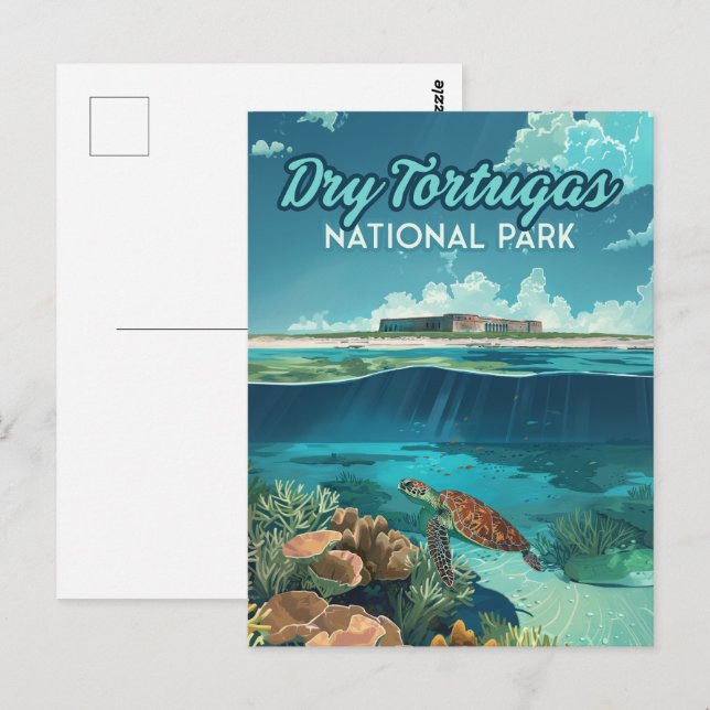Dry Tortugas National Park Florida Turtle Postcard (Front/Back)