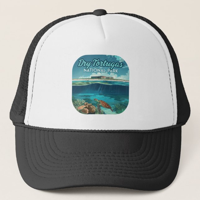 Dry Tortugas National Park Florida Turtle Trucker Hat (Front)
