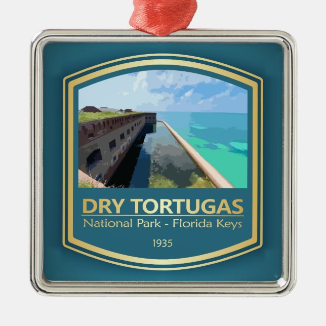 Dry Tortugas NP (PF1) Metal Tree Decoration (Front)